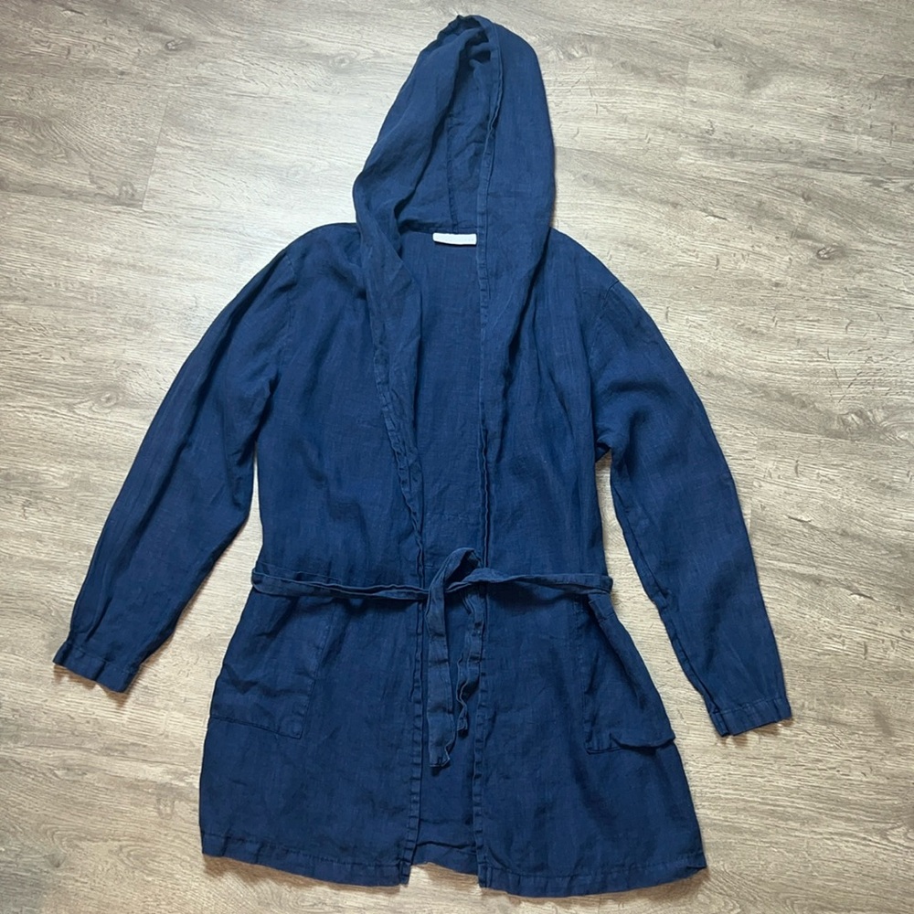 Bryn Walker Linen Hooded Wrap Lightweight Lagenlook‎ Jacket